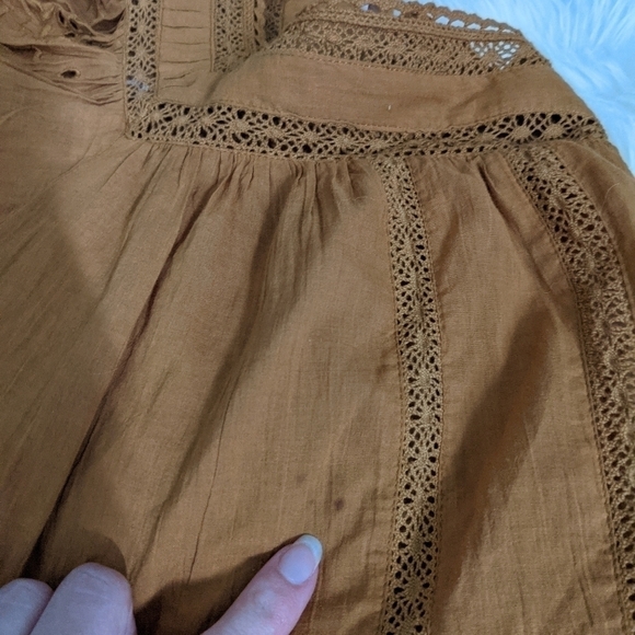 Free PEOPLE faraway fields blouse top embroidered boho xs - Picture 11 of 15